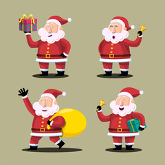 Santa Claus characters in various poses and scenes.