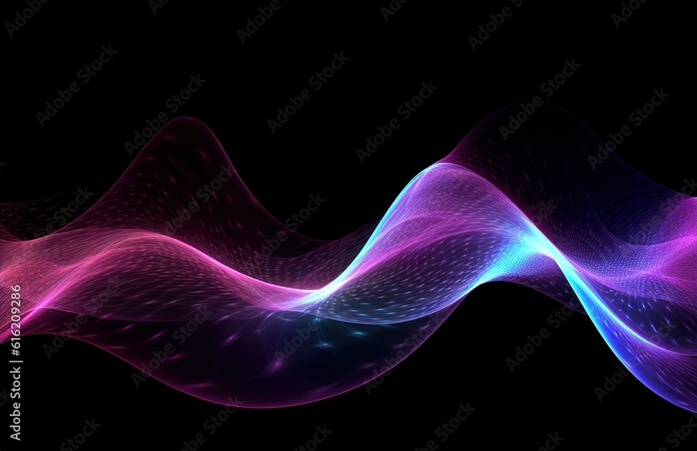 Poster sound waves oscillating with the glow of light, abstract technology background..