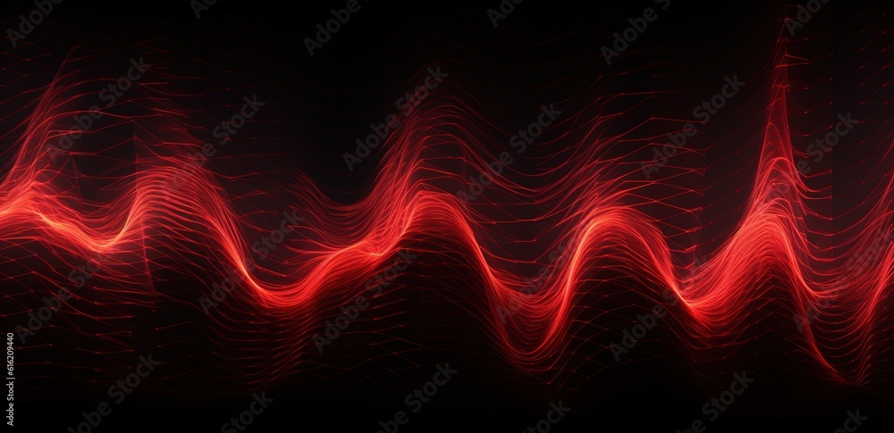 Poster sound waves oscillating with the glow of light, abstract technology background..