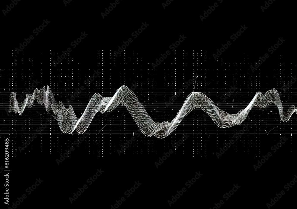 Poster sound waves oscillating with the glow of light, abstract technology background..