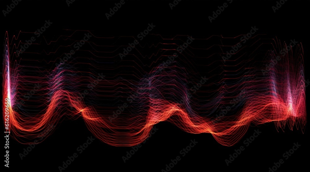 Poster sound waves oscillating with the glow of light, abstract technology background..