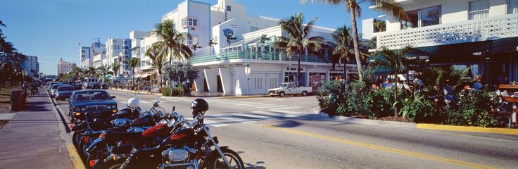 MIAMI BEACH, USA - JULY 31: midday view at Ocean drive on July 31,2010 in Miami Beach, USA. Art...