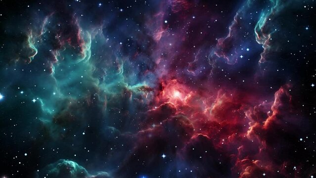 Space nebula - a gaseous region in the form of a diffuse cloud, spreading across the cosmic expanse and adorned with stars.