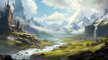 Fototapeta premium Fantasy Landscape Game Art