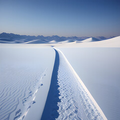 Endless snow desert. generative AI