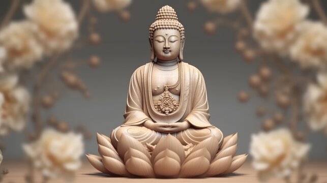 An image of a Buddha statue in meditation. (Illustration, Generative AI)