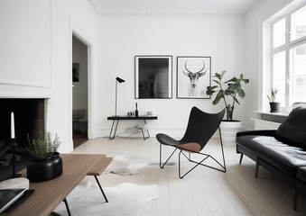 Fototapeta premium Modern clean Design: Beautiful Interior. Generative AI