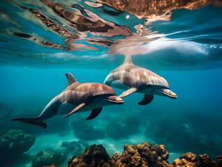 Obraz premium dolphins in the sea