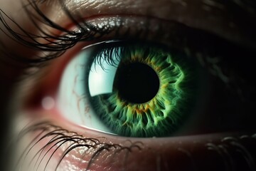 Soul Reflection: Macro Close-Up of Human Eye. Generative AI