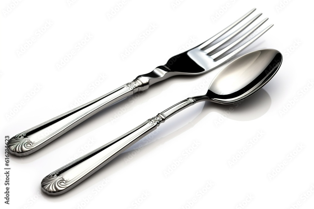 Aufkleber knife and fork isolated on white background. generated by ai.