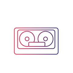 Gradient Cassette icon. Flat illustration of cassette vector icon for web design