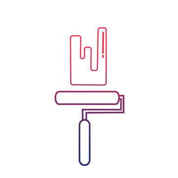 recommend clip art: Gradient paint roller tool icon vector illustration design graphic flat and line art