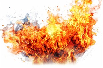 fire drawing isolated on white background. Generated by AI.