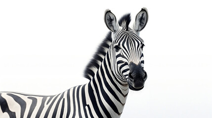 Fototapeta na wymiar zebra, head, white background. Generative AI.