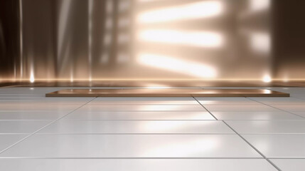 Abstract futuristic technology background, Minimalistic gold architectural background, modern design for poster, cover, branding, website, product showcase, AI generated.