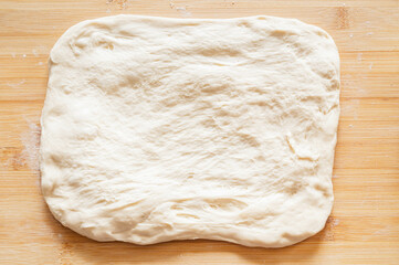 伸ばした生地　フランスパン作り