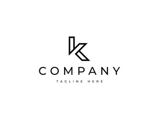 modern letter K line logo