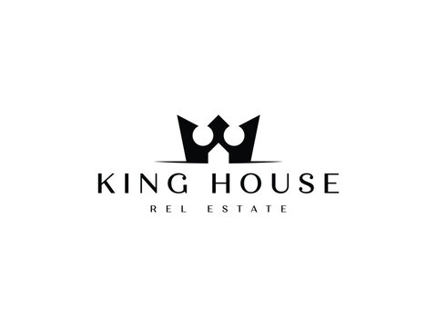 King Queen Crown House Real Estate Luxury logo design