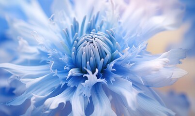 Obraz premium a large blue flower with white petals in the middle of the petals and the petals are white and blue, and the petals are white. generative ai