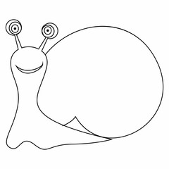 Snail line drawing for design decoration.