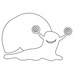 Snail line drawing for design decoration.