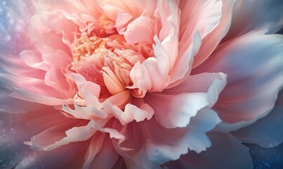 Obraz premium a large pink flower with a blue center and a white center in the middle of the flower, with a pink center in the middle of the flower. generative ai