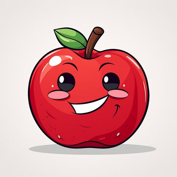 illustration of a smiling apple character
