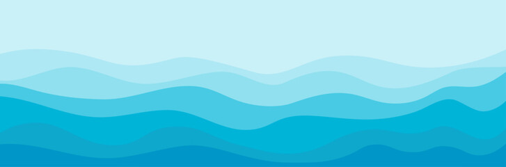Abstract blue waves. Vector background.