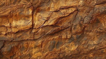A close up of limestone, sandstone, vibrant golden yellow rough stone surface. Generative AI warm yellow natural background