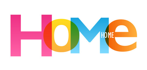HOME colorful vector typography banner