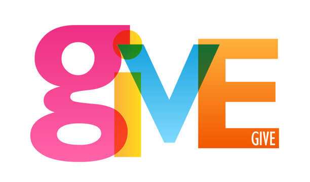 GIVE colorful vector typography banner