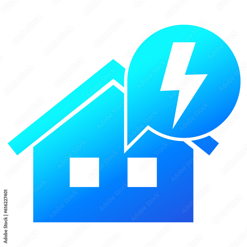 Wall mural electricity icon with house