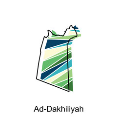Ad Dakhiliyah Map Illustration Outline Map of Oman Vector Design Template. Editable Stroke