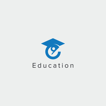Modern creative E letter education and academy logo concept - Vector.