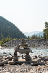 stack of stones in the river