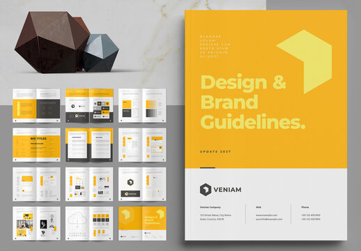 Brand Guideline Layout with Yellow Accents