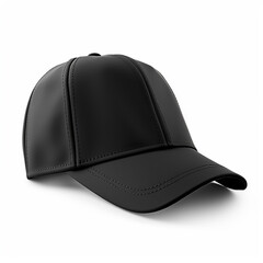 Mockup of a black baseball cap for design, advertising inscriptions, isolated on white background, generative ai