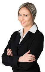 Beautiful smiling business woman in suit