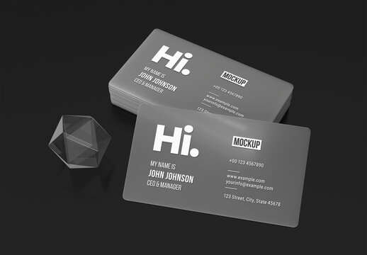 Transparent Business Card Mockup
