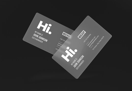 Transparent Business Card Mockup