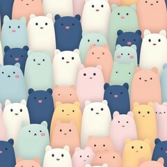 Marshmallow Dreams: A Trendy Sweet Treat. Super trendy. Seamless pattern. Digitales Papier. generative ai illustration.