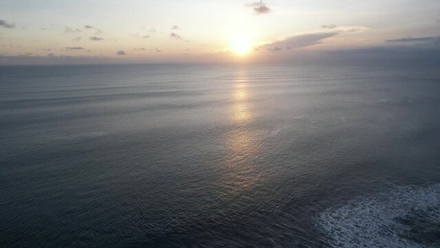 Aerial Bali Kuta Legian Beach during Sunset