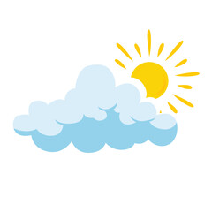 white blue sky clound and sun