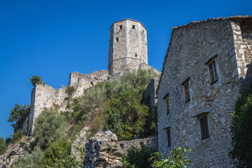 Fototapeta premium Castle in Pocitelj historic villagej, Bosnia and Herzegovina
