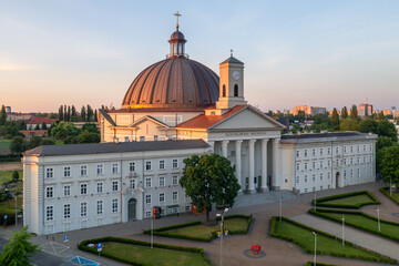 Aerial view of Saint Vincent de Paul Basilica, Bydgoszcz - obrazy, fototapety, plakaty