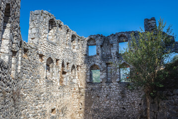 Walls of Citadel in Pocitelj historic village in Bosnia and Herzegovina