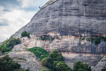 Mountain in Montserrat mountain range near Barcelona, Catalonia, Spain