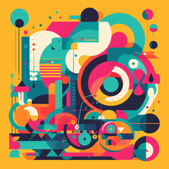 Fototapeta premium A colorful poster with abstract shapes and colors flat design vector style illustration Generative Ai