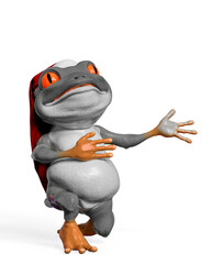 santa frog cartoon is proposing