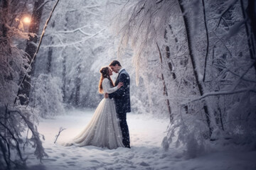 Fototapeta na wymiar Beautiful Winter Wedding